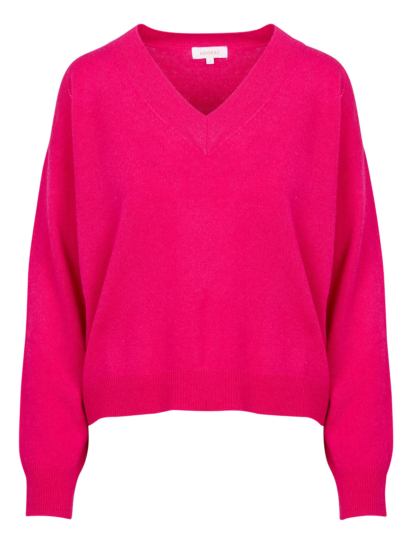 ANITA - Pull ample col V en laine et cachemire | Rose