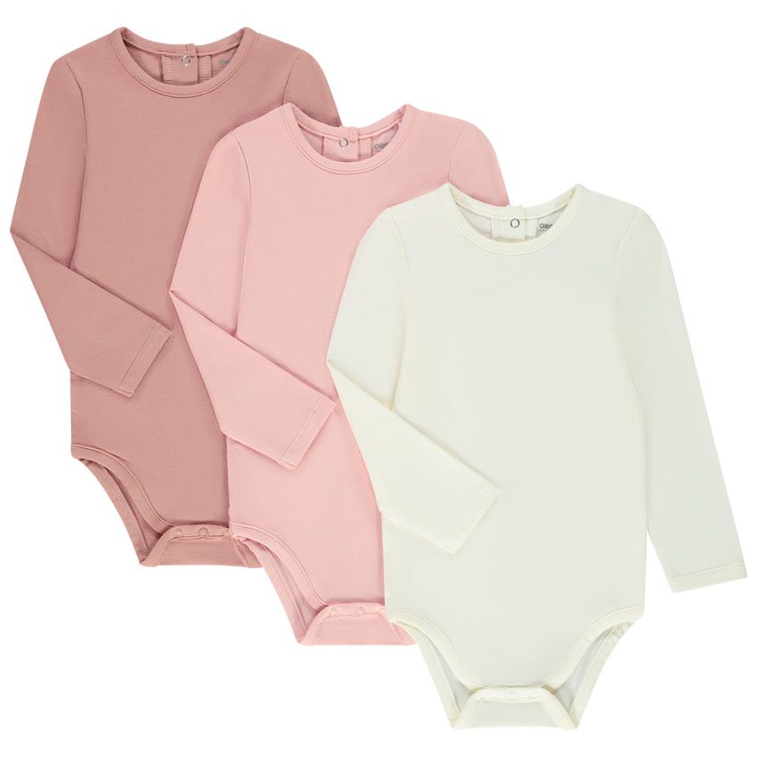 Lot de 3 bodies en jersey pour bébé fille - Multicolore
