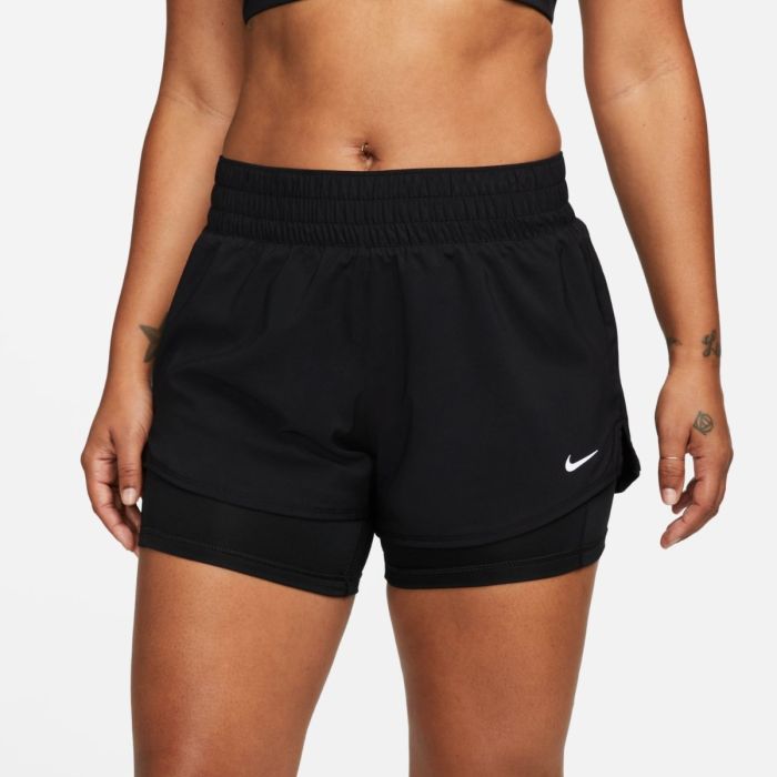 Nike Dame Shorts One Dri-Fit Mid-Rise 2in1 3 Inch Shorts Sort
