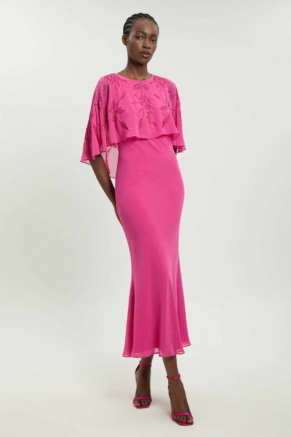 KarenMillen Robe Maxi À Détail Cape Perlée Petite