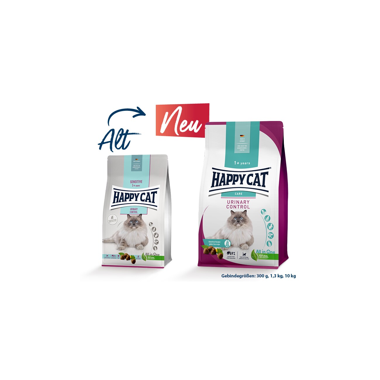 HAPPY CAT Care Trockenfutter Katze, Adult, Urinary Control 1,3 kg