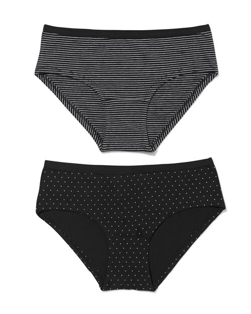 2 hipsters femme coton stretch noir