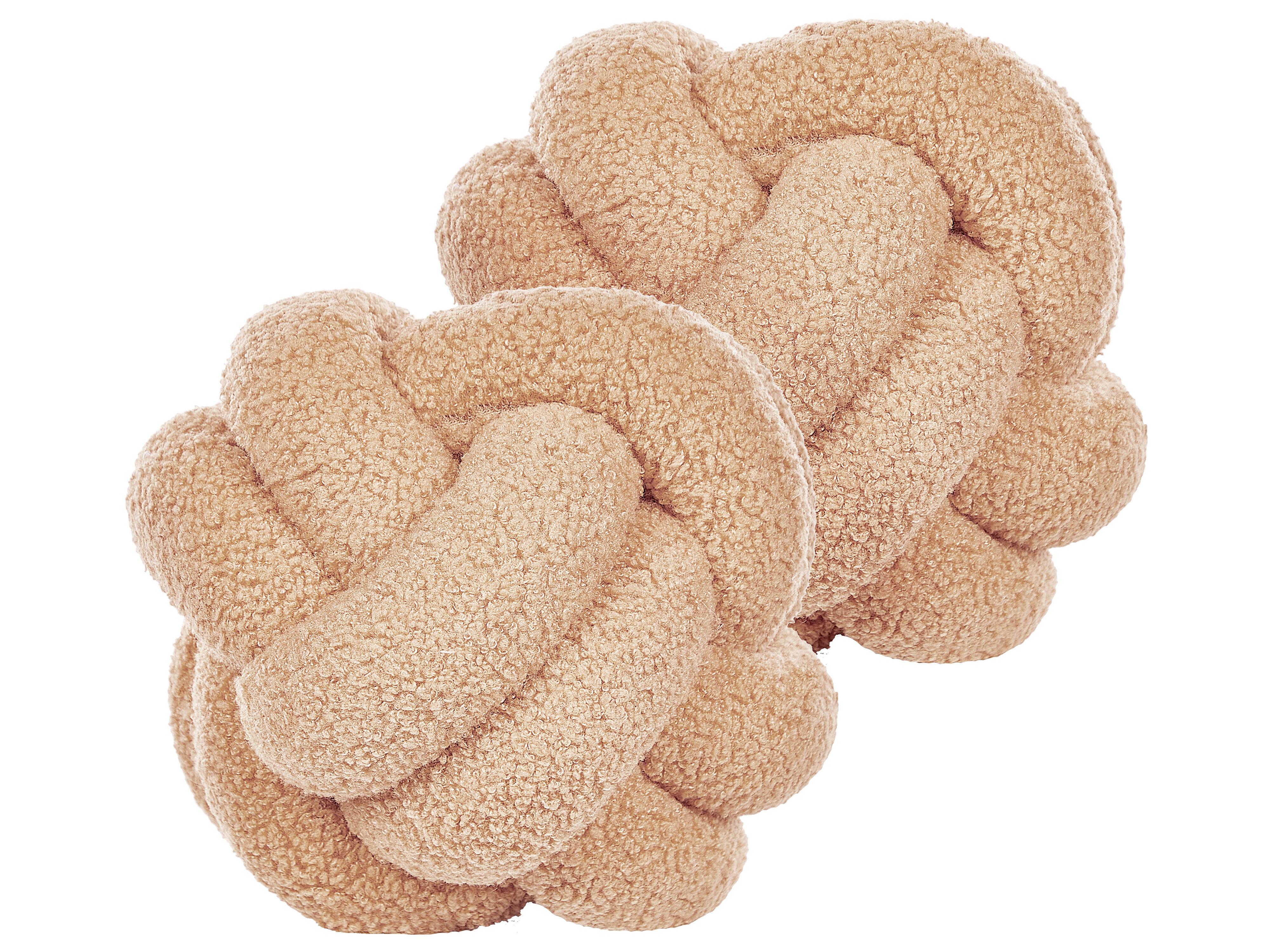 Set van 2 sierkussens MALNI Bouclé 19 x 19 cm Zandbeige effen