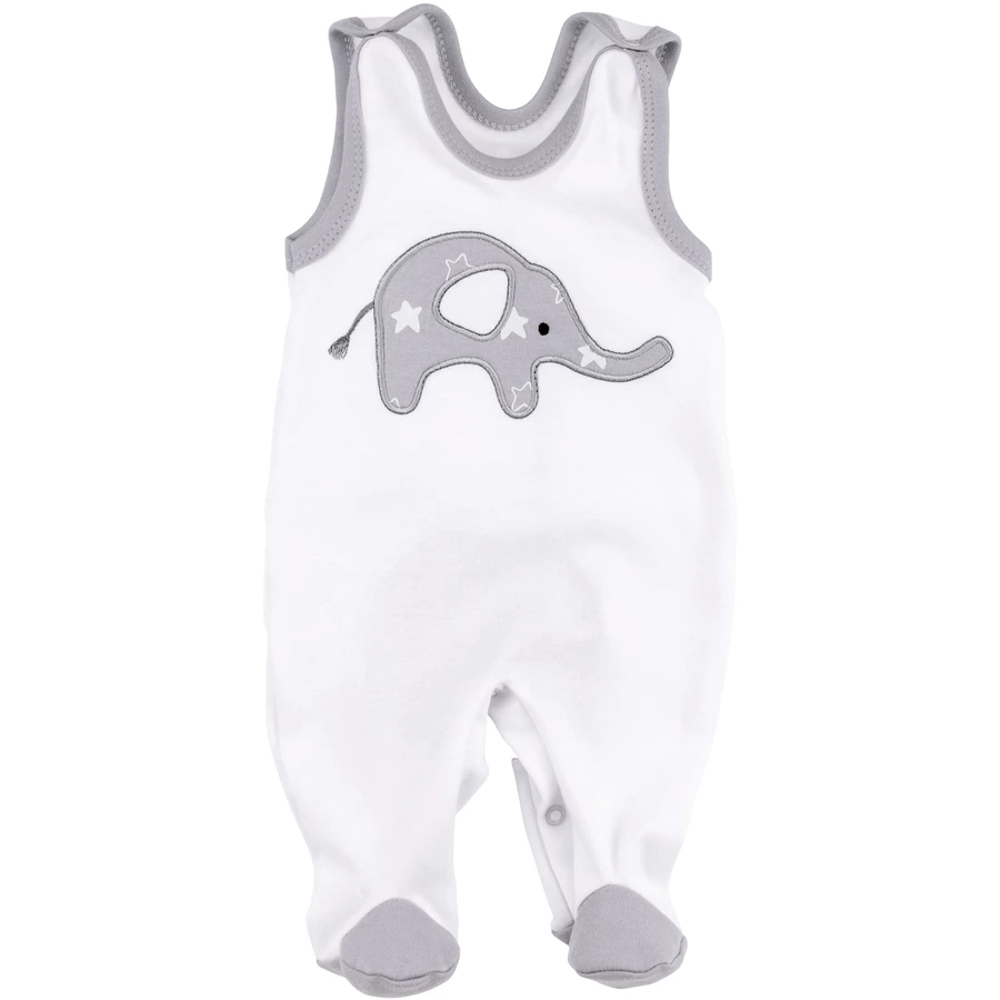 Baby Sweets 3tlg Set Strampler + Shirt + Mütze Little Elephant weiß grau