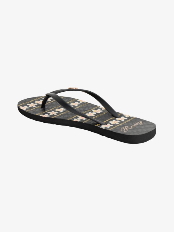 New Viva Printed Tongs Noir Femme