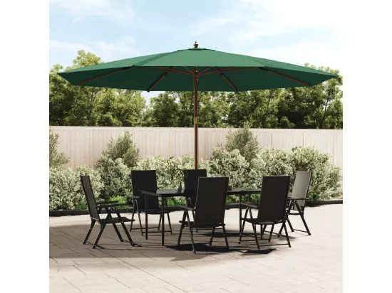 Parasol de jardin avec mât en bois vert 400x273 cm