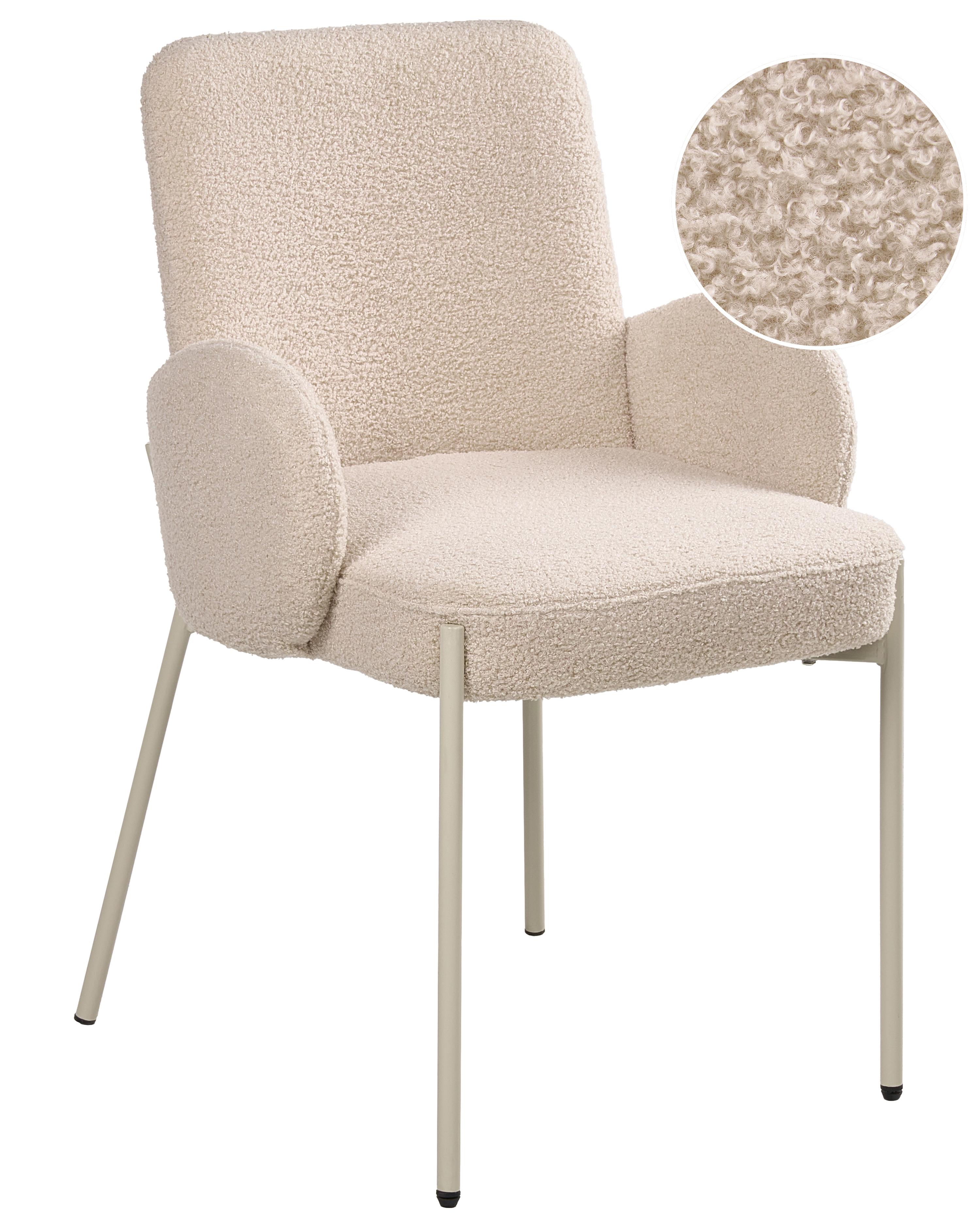 Eetkamerstoel MAGEE Bouclé Lichtbeige