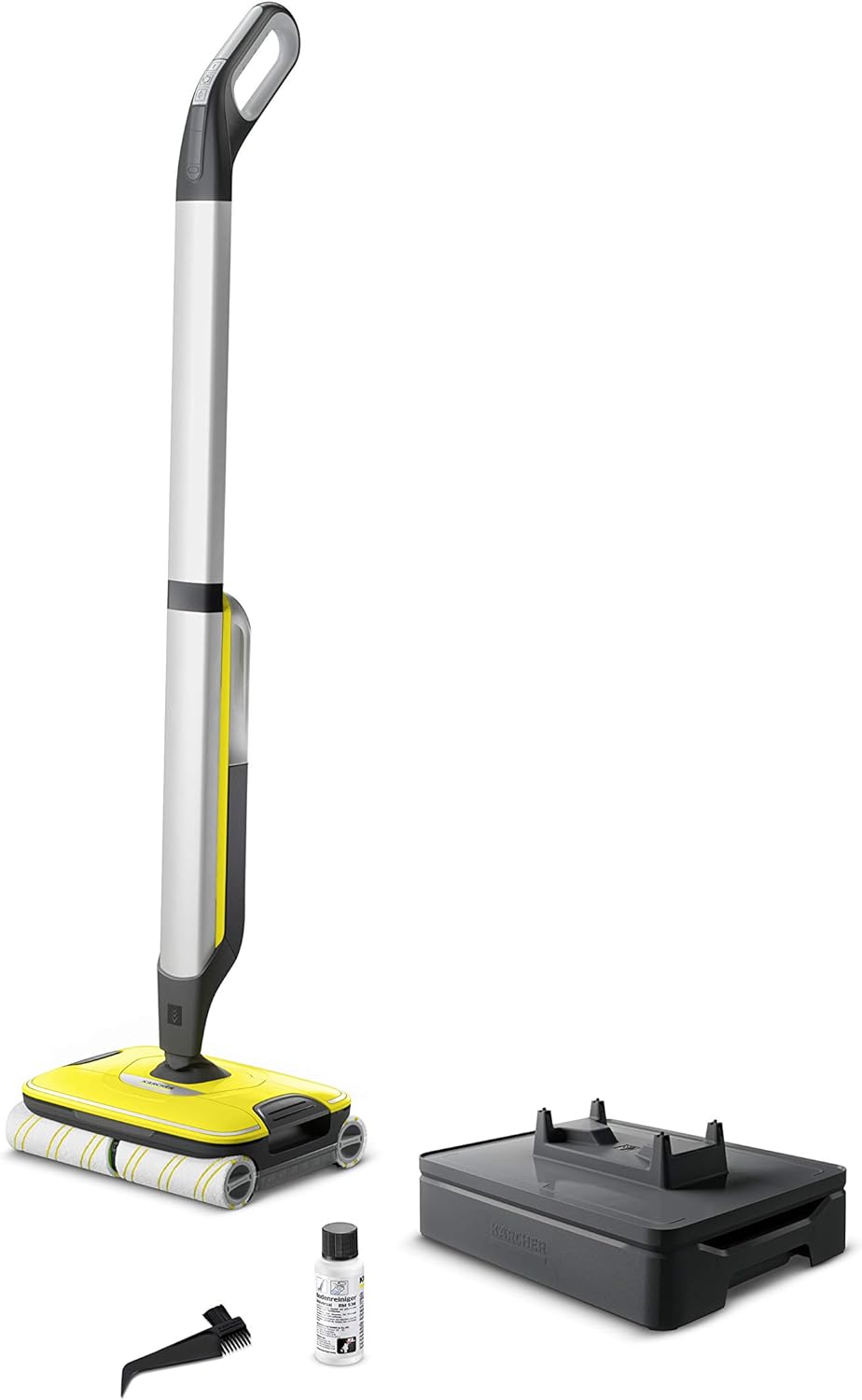 Kärcher Hartbodenreiniger FC 7 Cordless - elektrischer und kabelloser Bodenwischer für 135 qm - müheloses Reinigen bei nur 71 dB in einem Arbeitsgang, Gelb