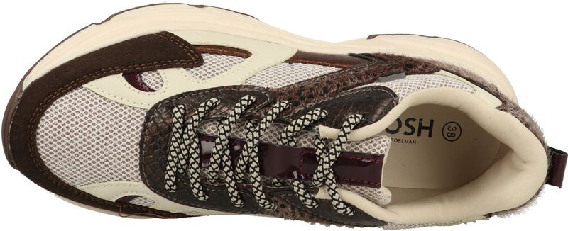 POSH - Poelman - Sneakers - Bruin - Dames - Mesh - Dierenprint