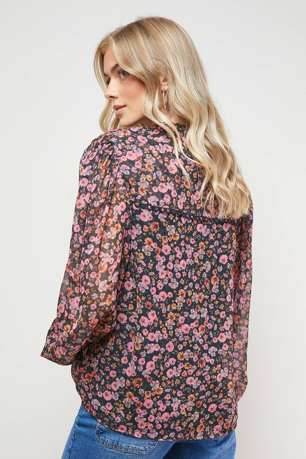 Oasis Blouse Imprimée en Mousseline Boutonnée