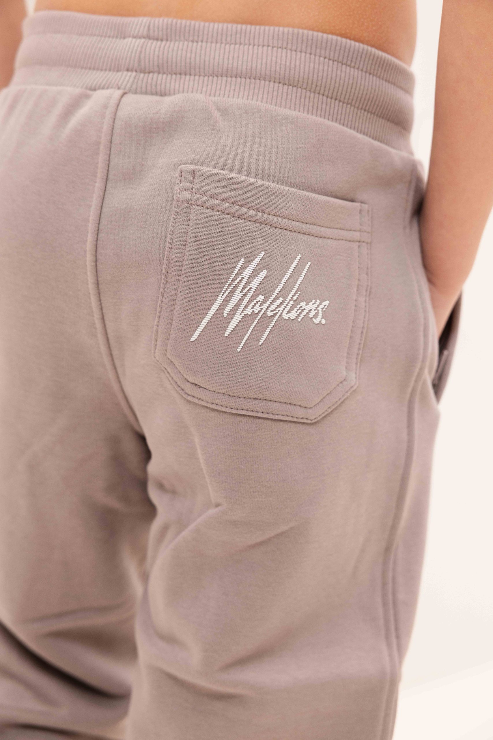 Malelions Striped Signature Broek Kids Bruin