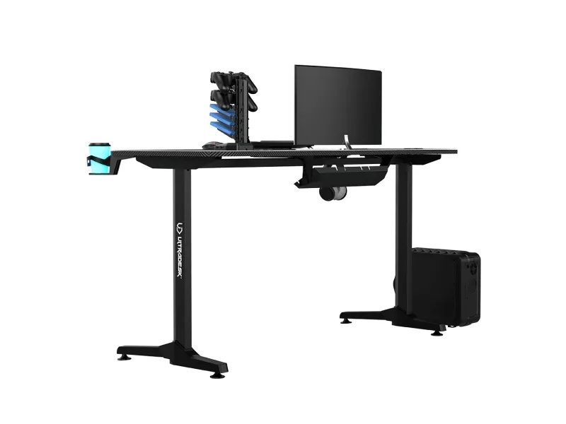 Ultradesk Frag Gaming Desk, sort med sort måtte