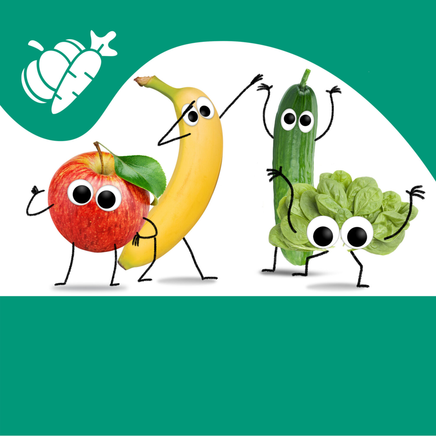 Freche Freunde Bio Quetschbeutel Apfel, Banane, Spinat, Gurke 6+ Monate
