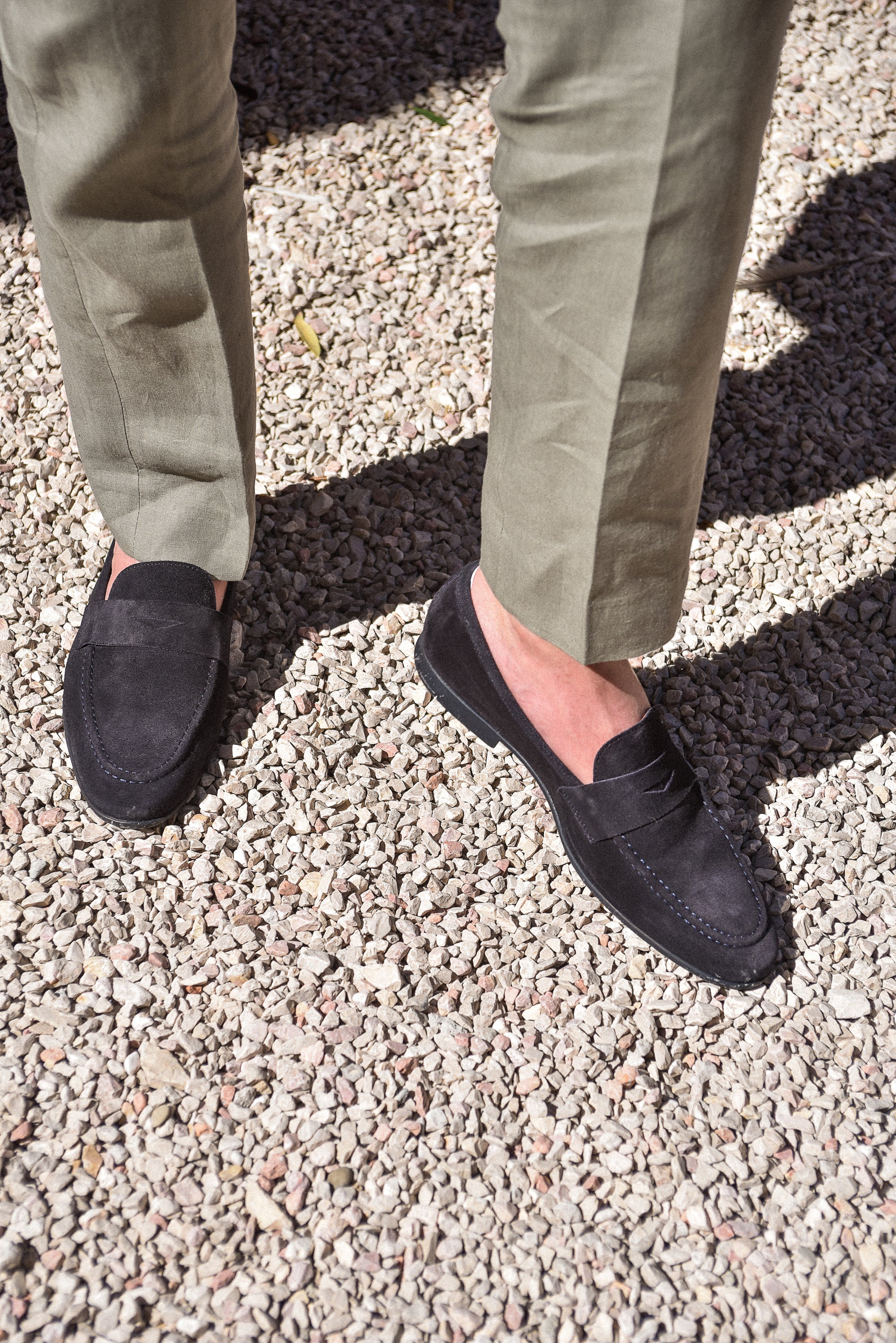 Marty-Mocassin en veau velours marine