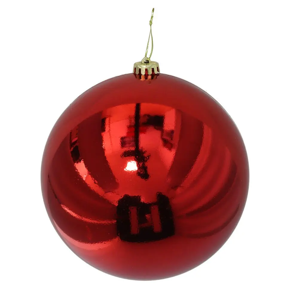 Gerimport Grote decoratie kerstbal - rood - 20 cm - kunststof