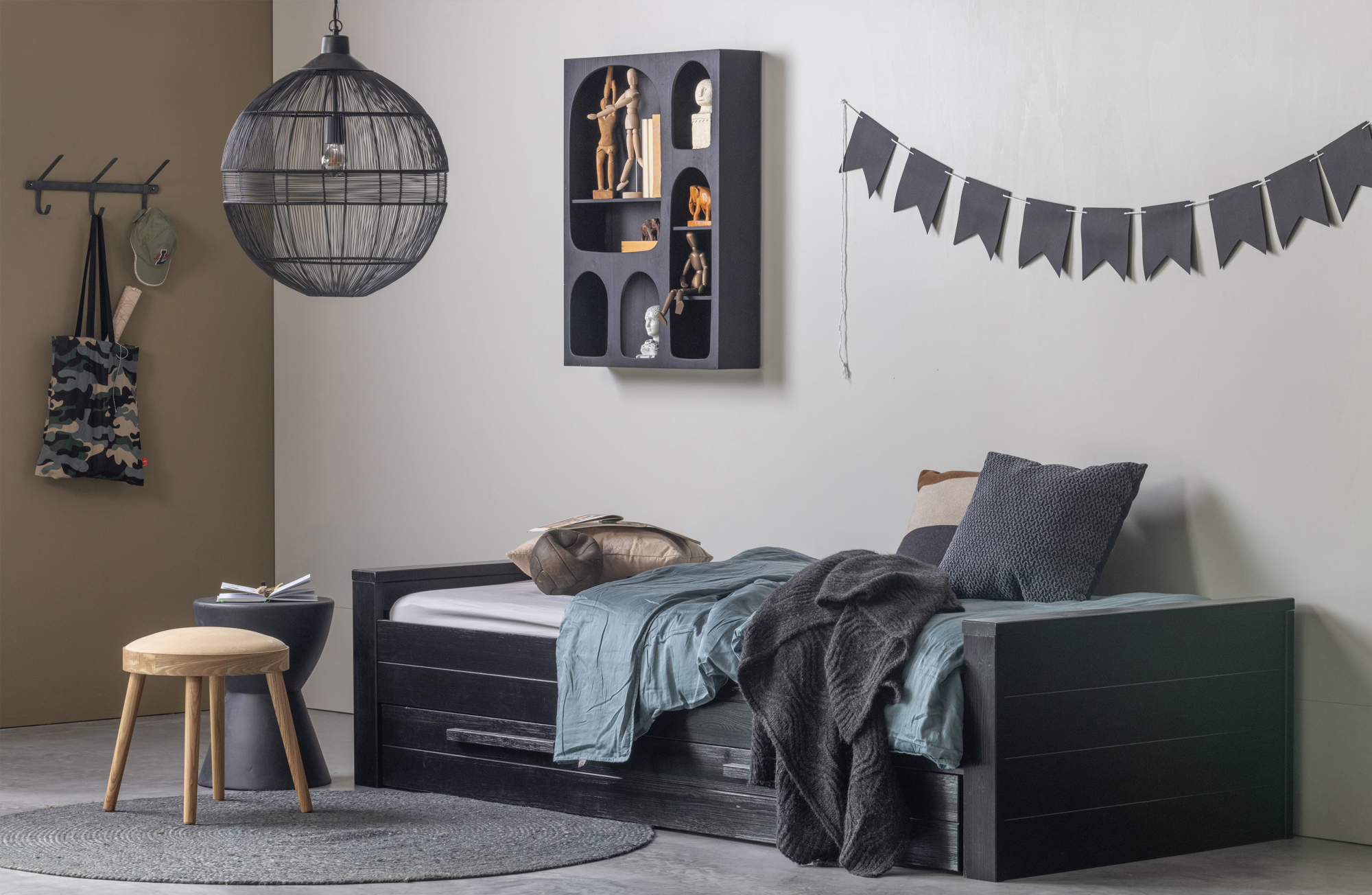Bed Dennis 90x200 - Staal Grijs