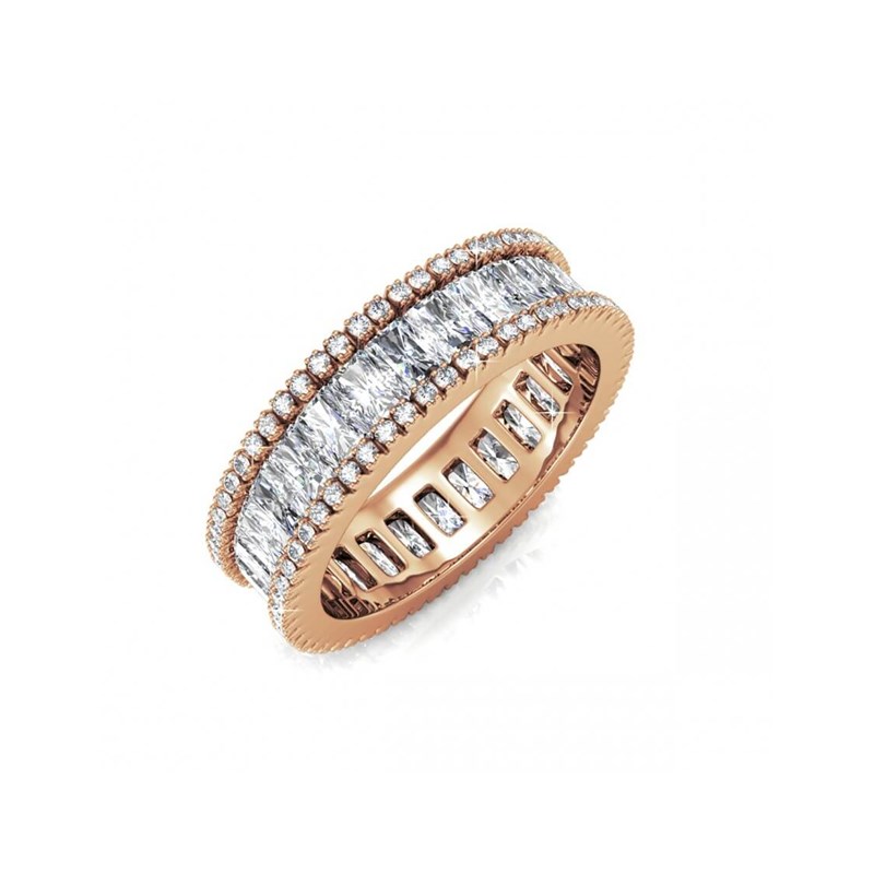 Bague Glamour Lock - Or Rosé et Cristal