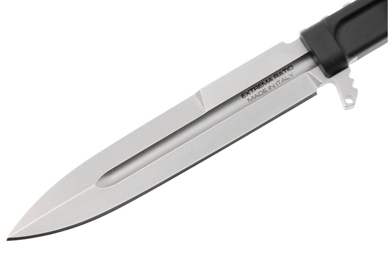 Extrema Ratio Requiem 04.1000.0478/M3/SW/BLK, Stonewashed Böhler M390, Black Forprene vaststaand mes