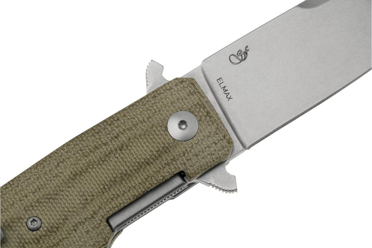 Viper Keeper 2 V6000CG Stone Washed Elmax, Green Canvas Micarta, zakmes