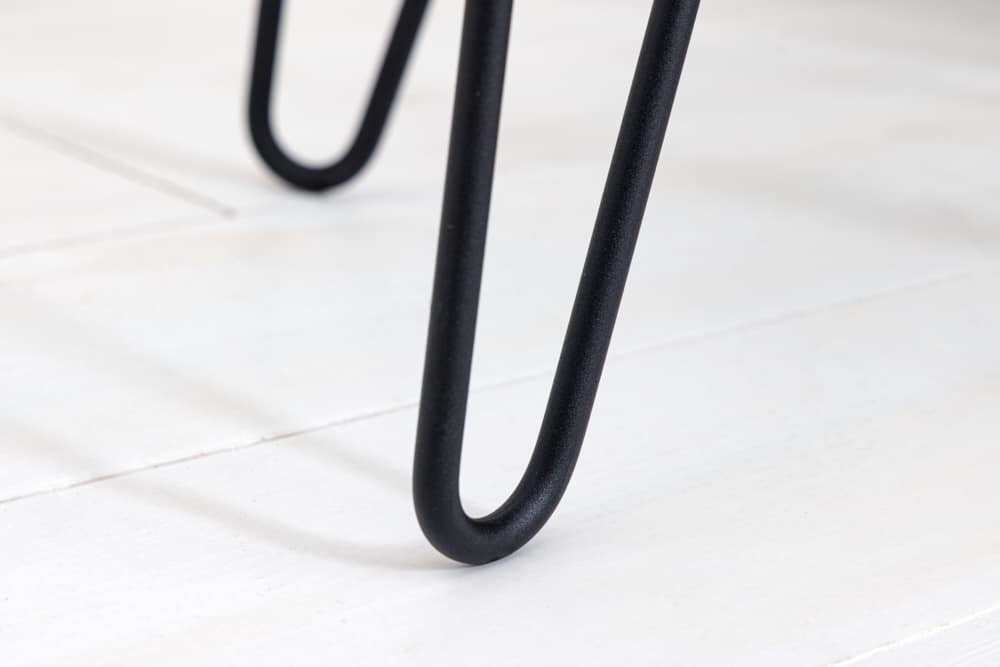Massivholz Beistelltisch SCORPION 55cm Akazie Nachttisch mit Ablage Hairpin Legs Metall
