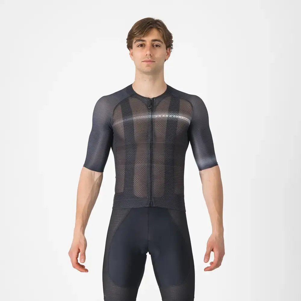 Castelli Climber's A/C Fietsshirt Korte Mouwen Zwart/Donkergrijs Heren