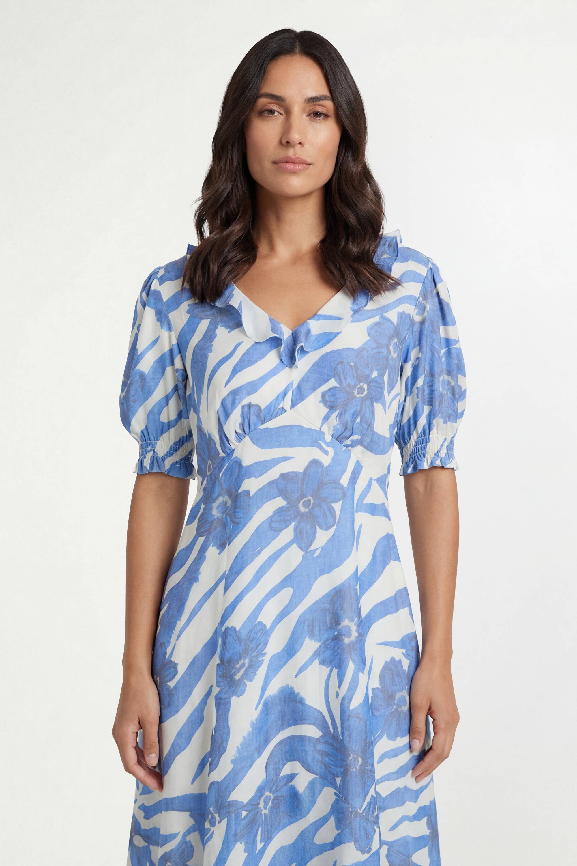 Wallis Robe Midi À Volants À Imprimé Floral Mixte