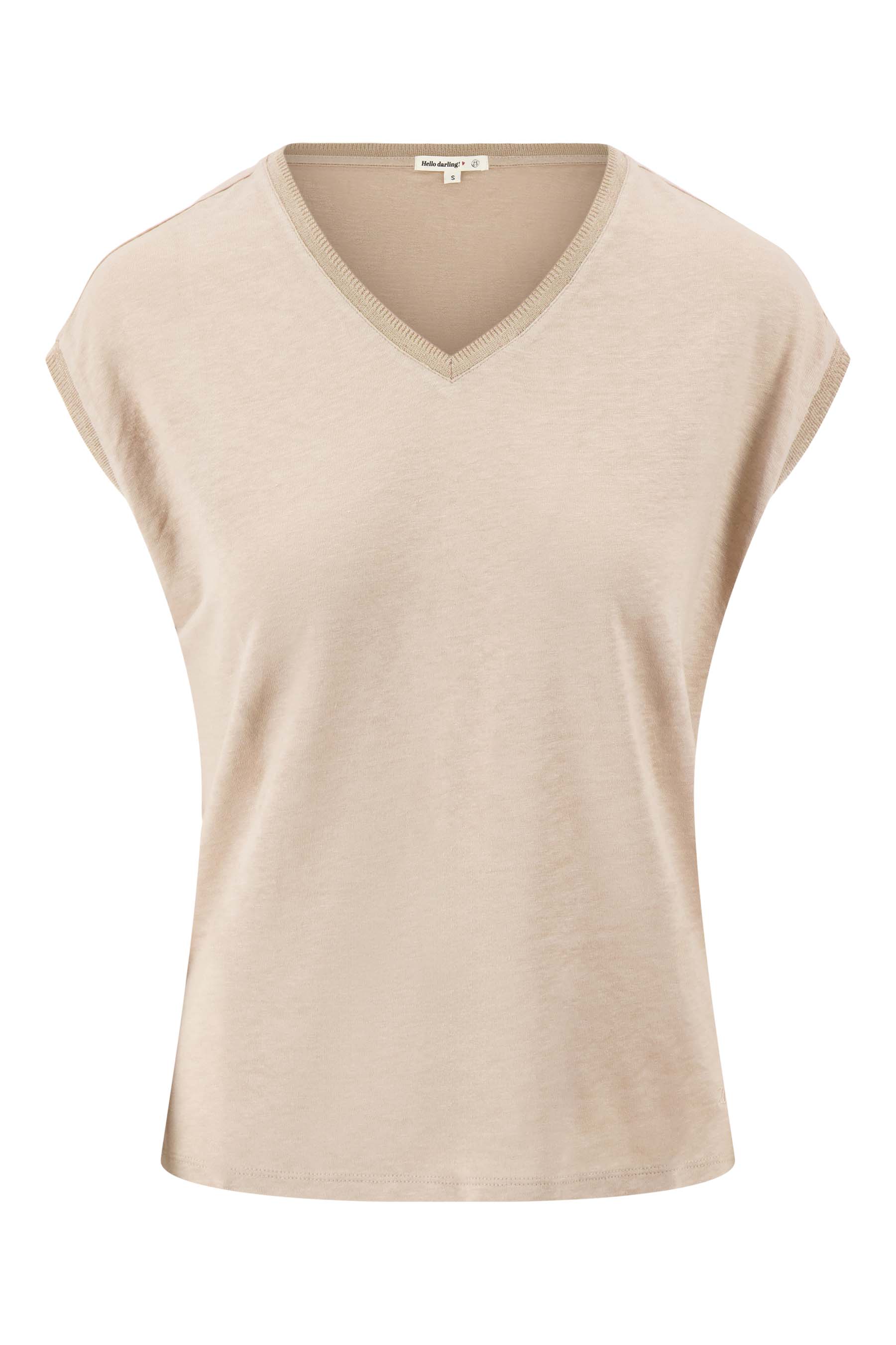 V hals top met lurex boord