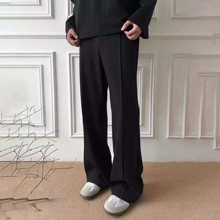 DragonRoad - Mid Rise Plain Straight Leg Sweatpants