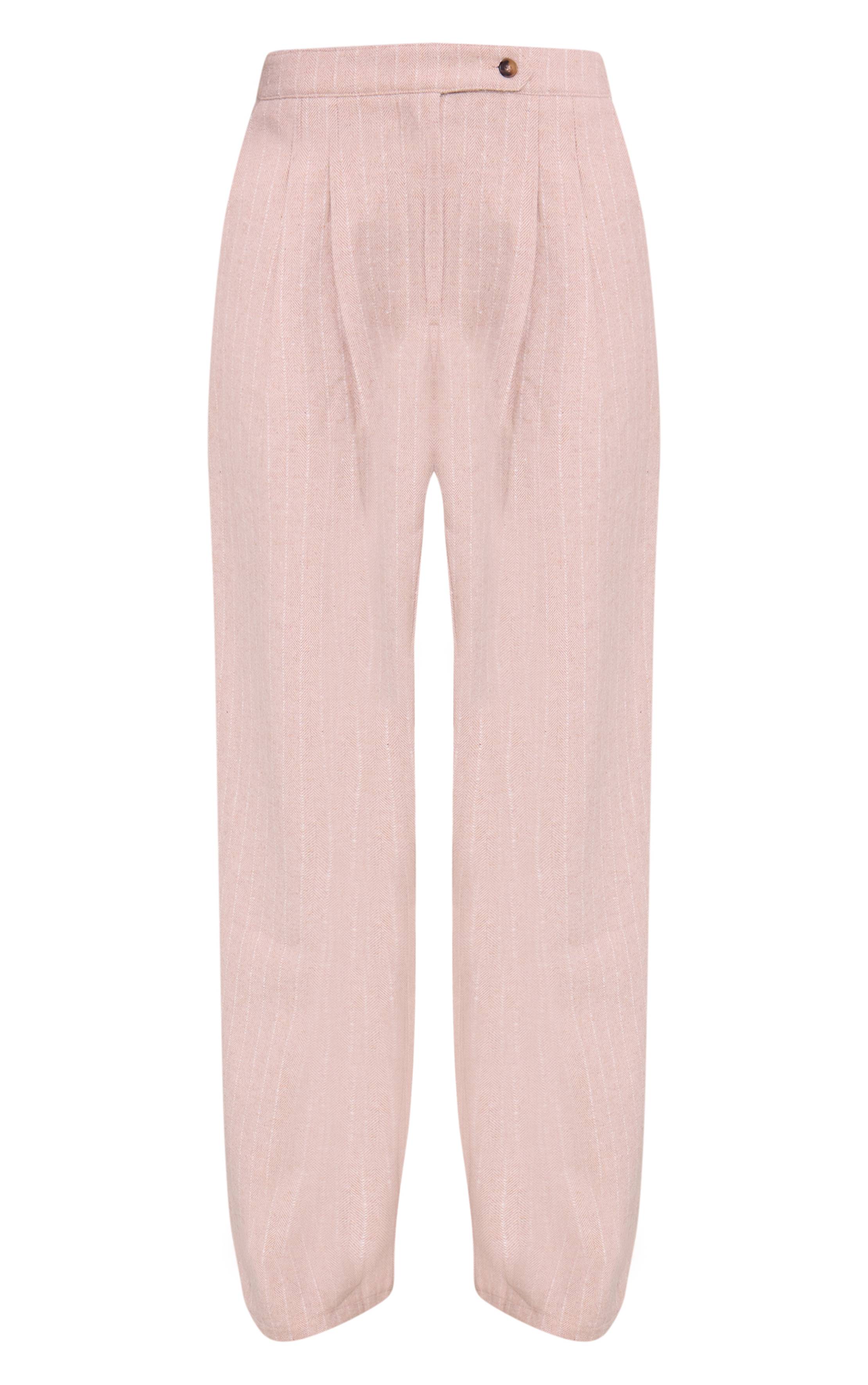 Gris Pierre Pantalon Droit Tissé Brossé