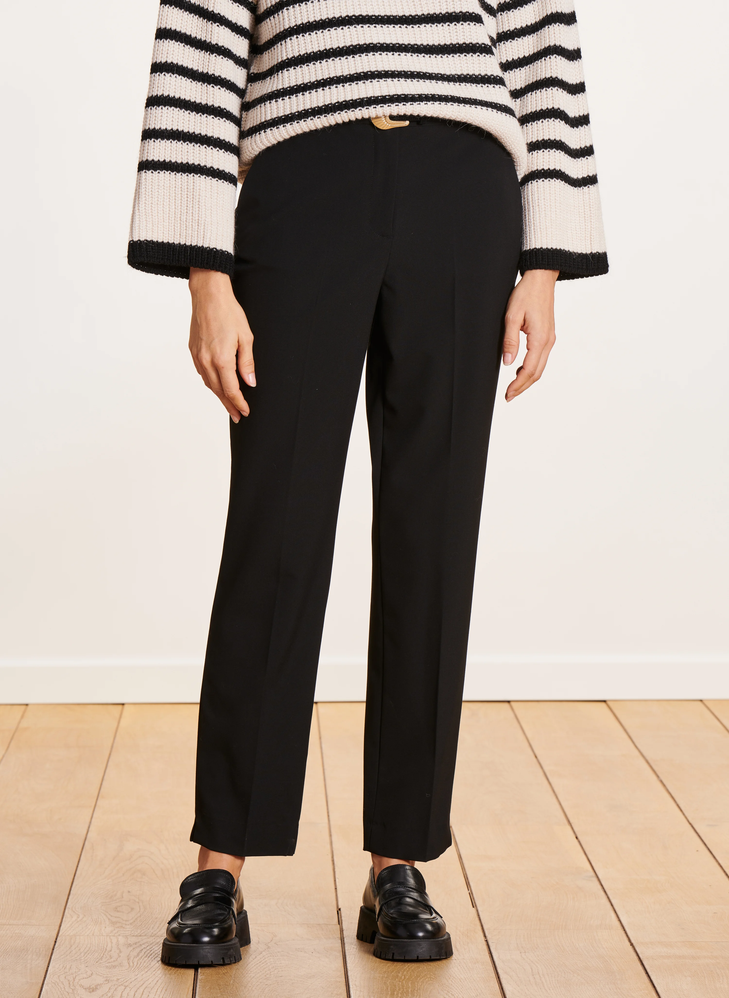 Pantalon cigarette coupe droite | Noir