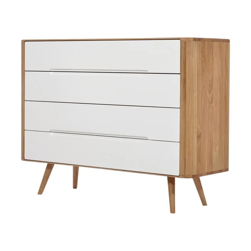Gazzda Ena Drawer Eikenhouten Ladekast - Naturel / Wit