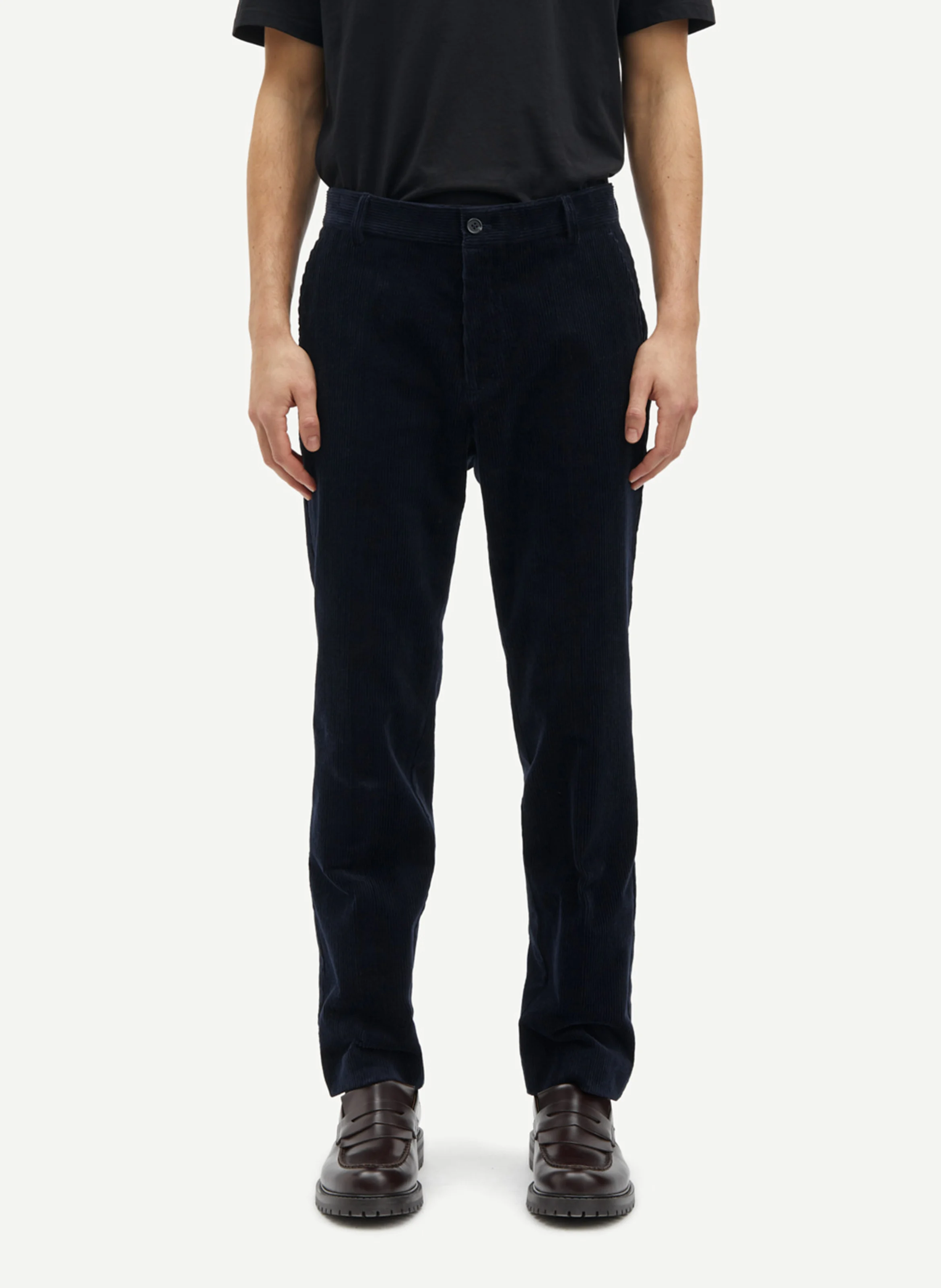 FELIX - Pantalon droit en velours de coton bio | Bleu