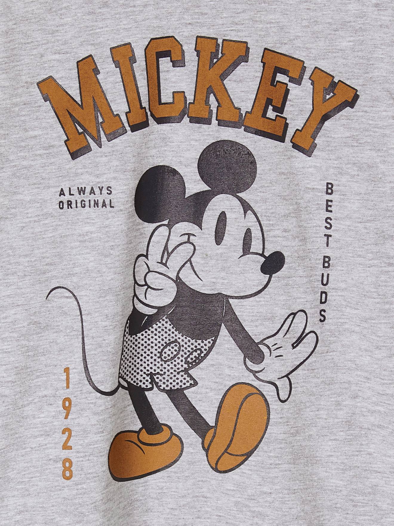 Camiseta de manga comprida DS Mickey® para meninos, cinza mesclado