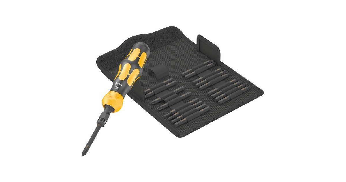WeraKraftform Kompakt 900 Set 1, 19‑delig bitset  (Zwart/geel)