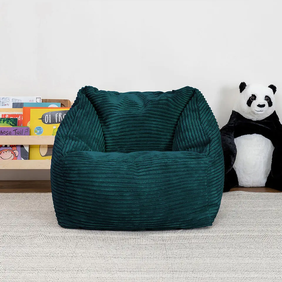 icon Kinderzitzakken Morgan - Corduroy Zitzak met Vulling - Blauwgroen
