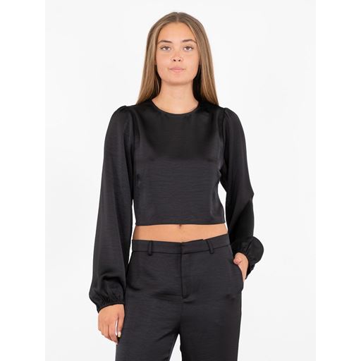 Neo Noir Aura Heavy Sateen Bluse, Sort, 38