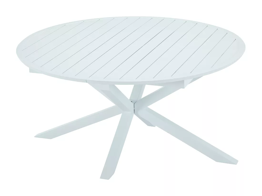 Table de jardin ronde extensible en aluminium L.150/200 cm - Blanc - YOHA de MYLIA