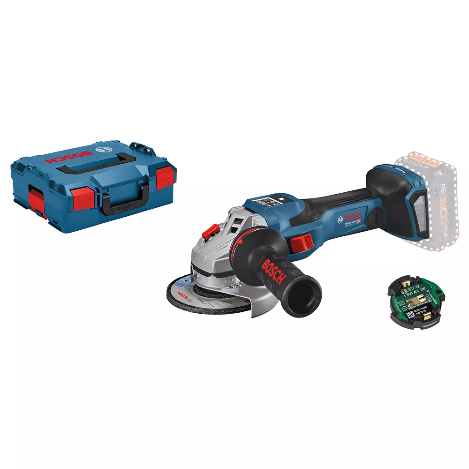 Bosch GWS 18 V-15 SC 18V Li-Ion accu BiTurbo haakse slijper incl. bluetooth module in L-boxx - 125mm - koolborstelloos