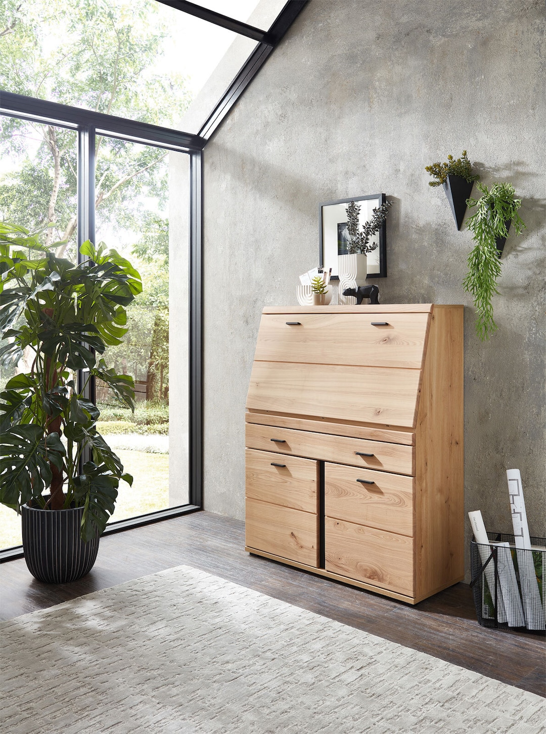 Sekretär Sonos II Front Altesche massiv gebürstet 98 x 124 x 38 cm