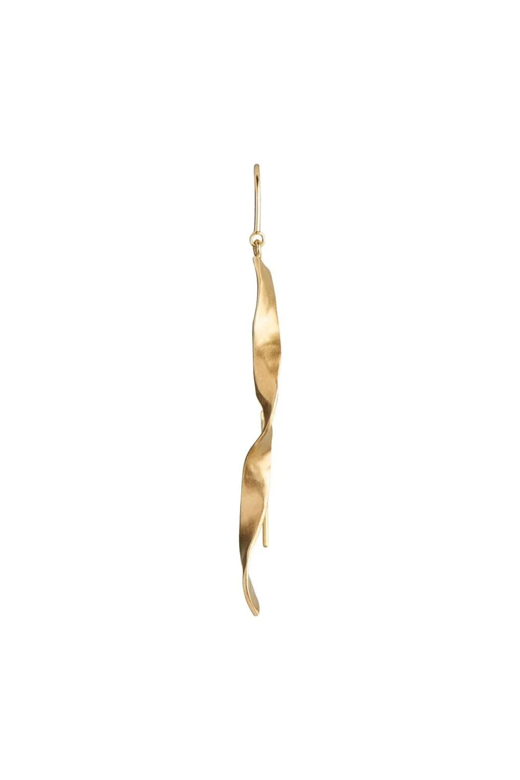 Stine A Long Twisted Hammered Earring With Chain Goldenen