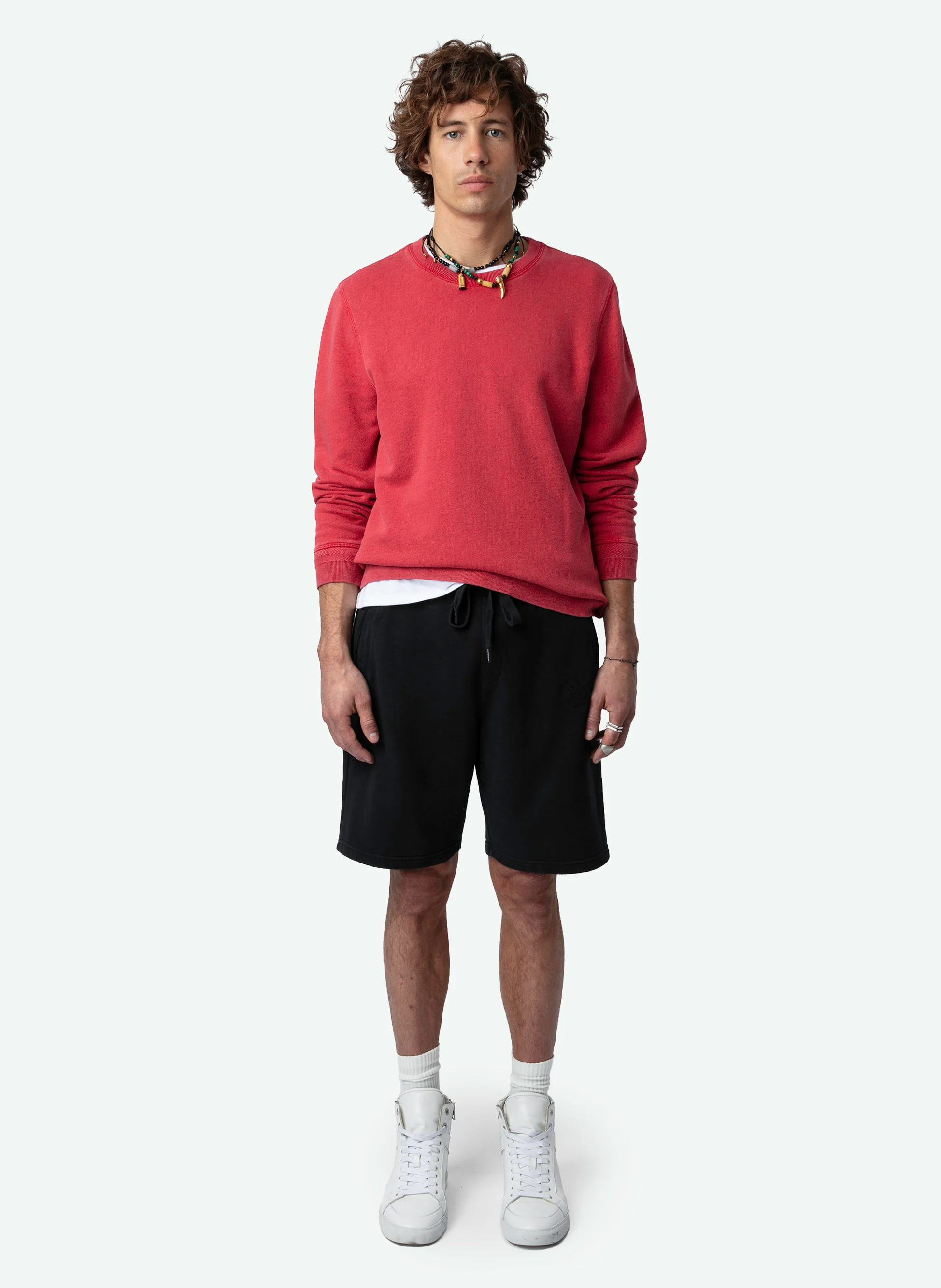 STONY - Sweat col rond en coton bio | Rouge