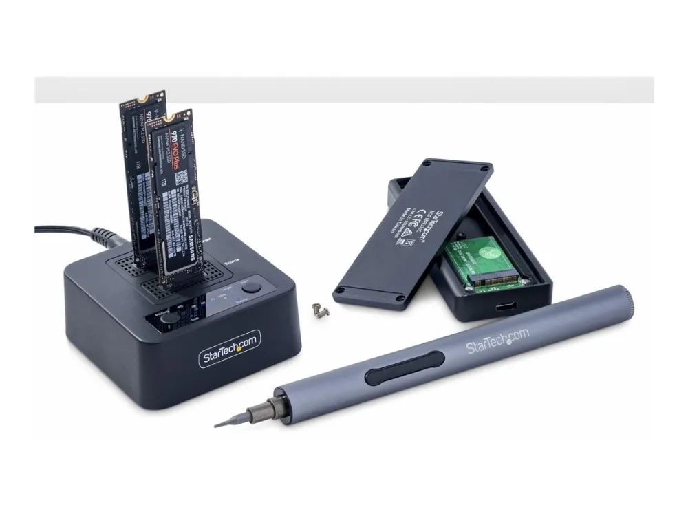 StarTech.com 1:1 Standalone M.2 NVMe Drive Duplicator and Dock - Solid state/harddisk-duplikator - 2 bays (PCIe (NVMe)) - TAA-kompatibel