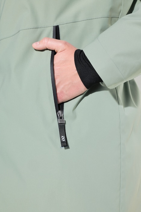 Funktionsregenmantel, Kapuze, 2-Wege-Zipper, wasserdicht