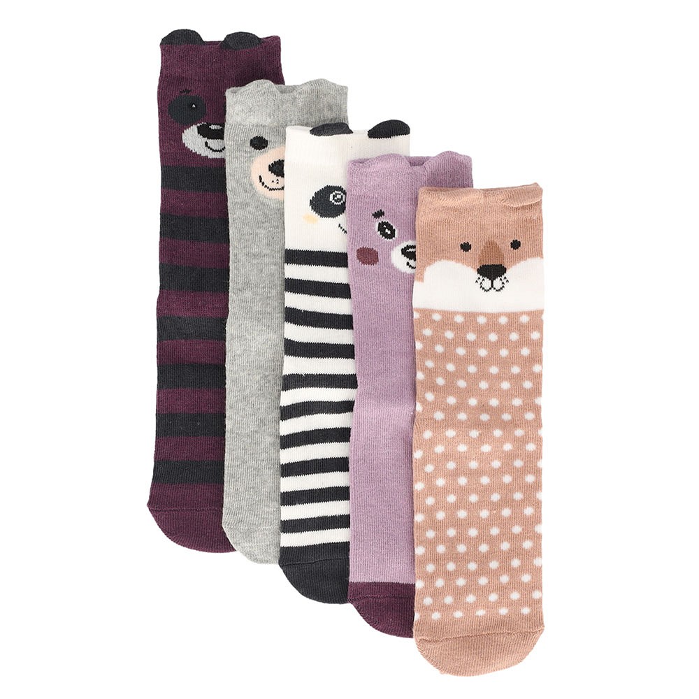 Pacote com 5 pares de meias Apollo Essentials Sweet Animals