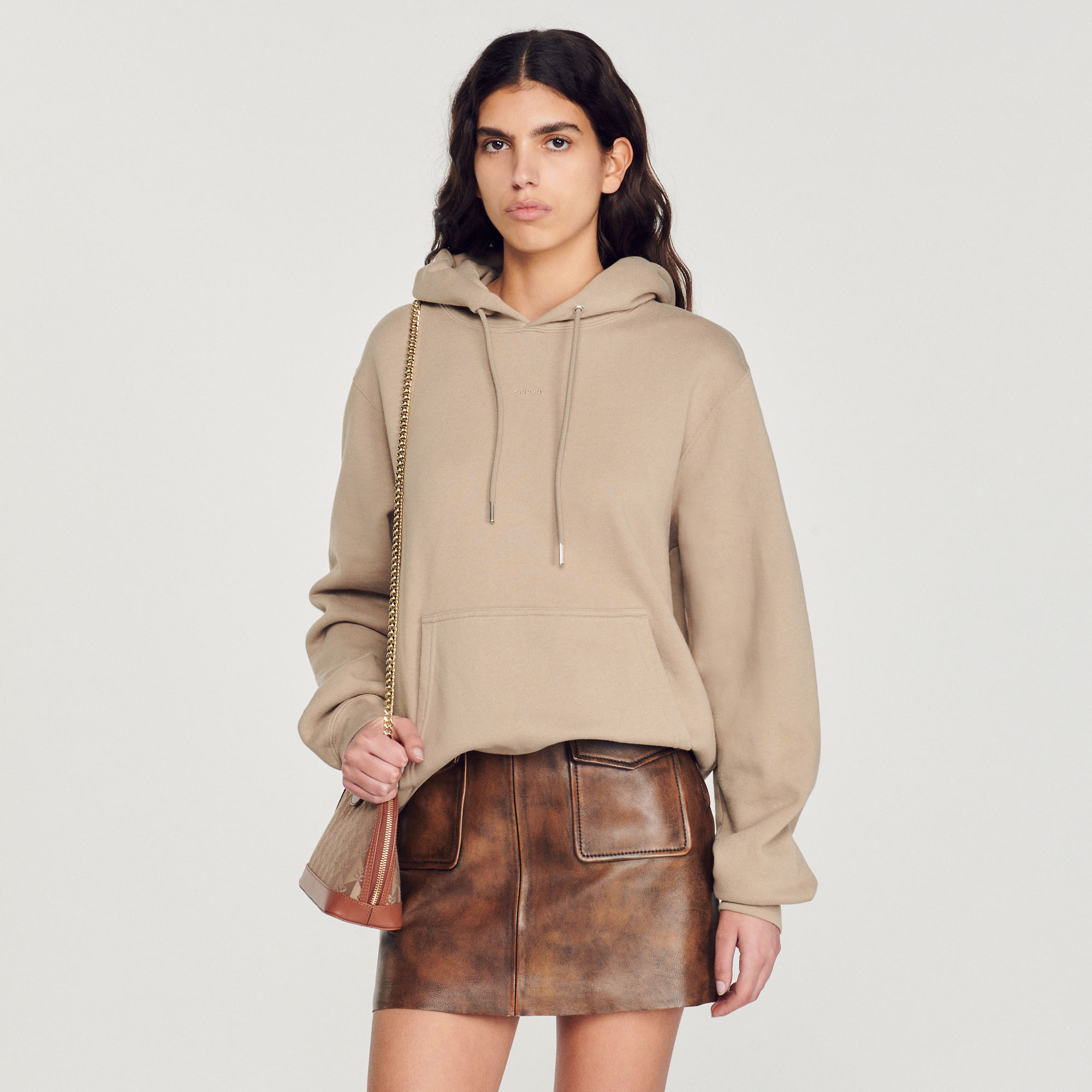 Hoodie Homme brode en coton biologique