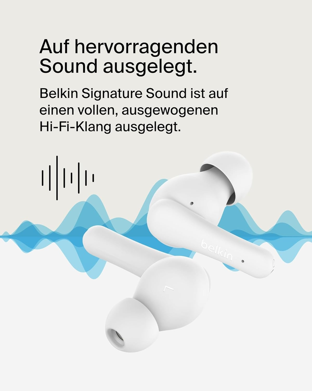 SoundForm Rhythm TWS Bluetooth 5.3 In-Ear Kopfhörer mit Ladecase und IPX5 (AUC012BTWH) - Weiss