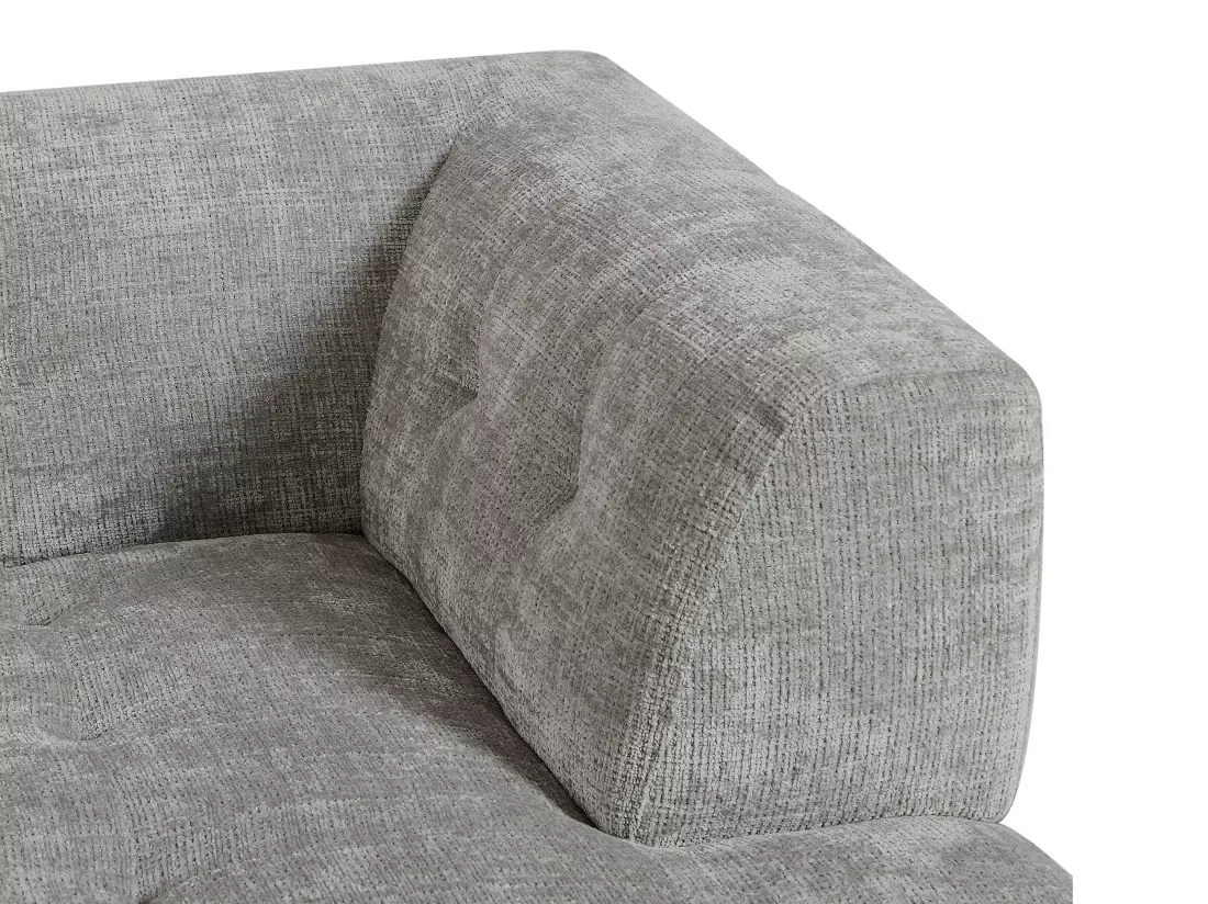 Canapé d'angle droit en tissu texturé gris NOSAVO