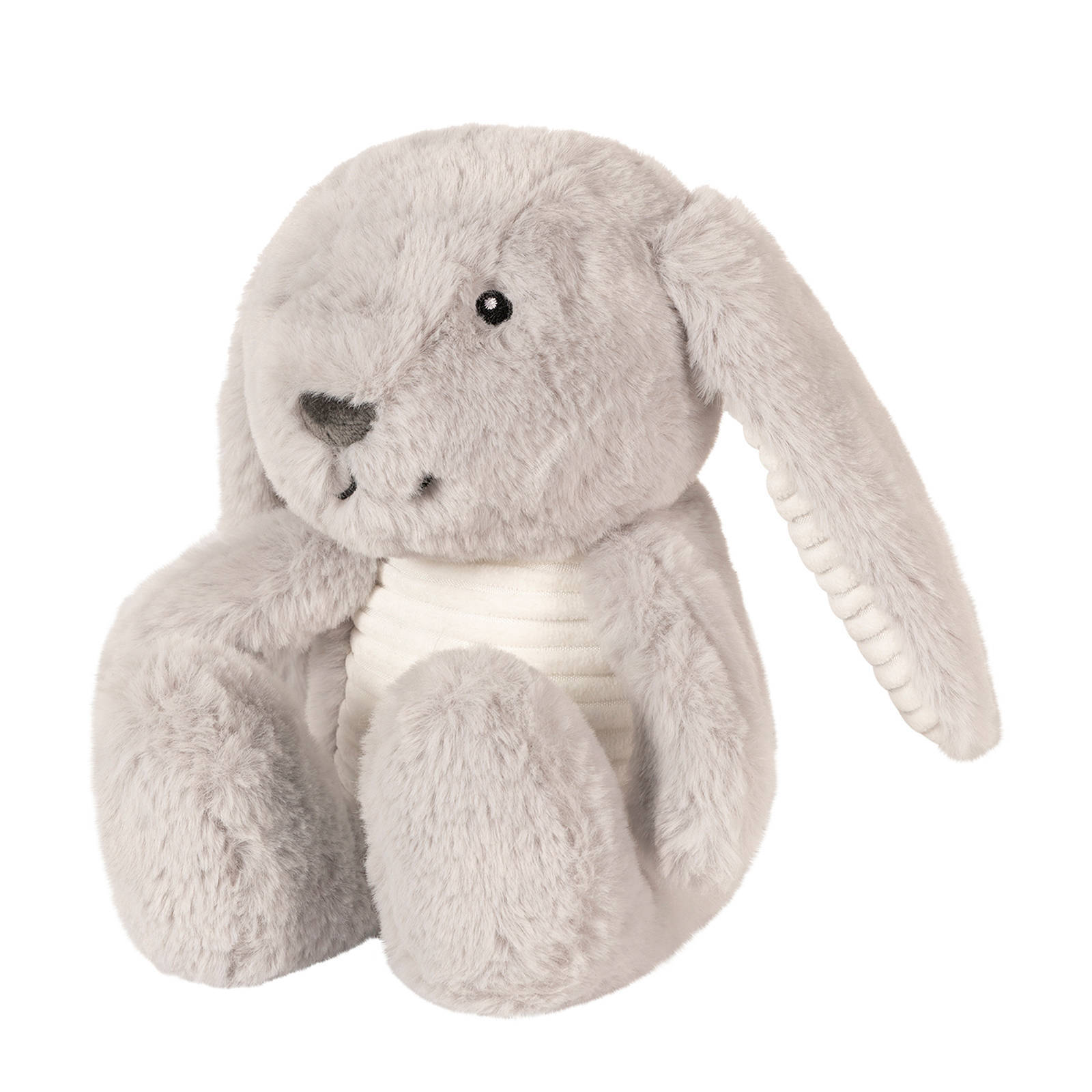 Flow Amsterdam hartslagknuffel milo konijn grijs - knuffel 18 cm