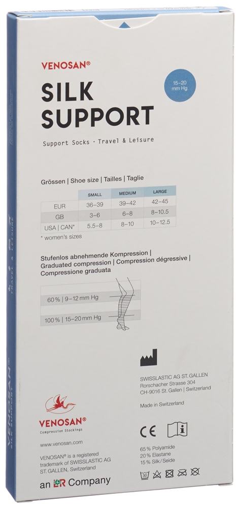 VENOSAN A-D Support Socks M silver 1 Paar