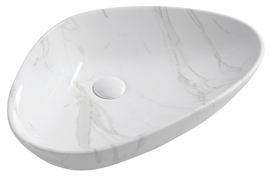Sapho Dalma keramische waskom marmer structuur 58x39x14cm